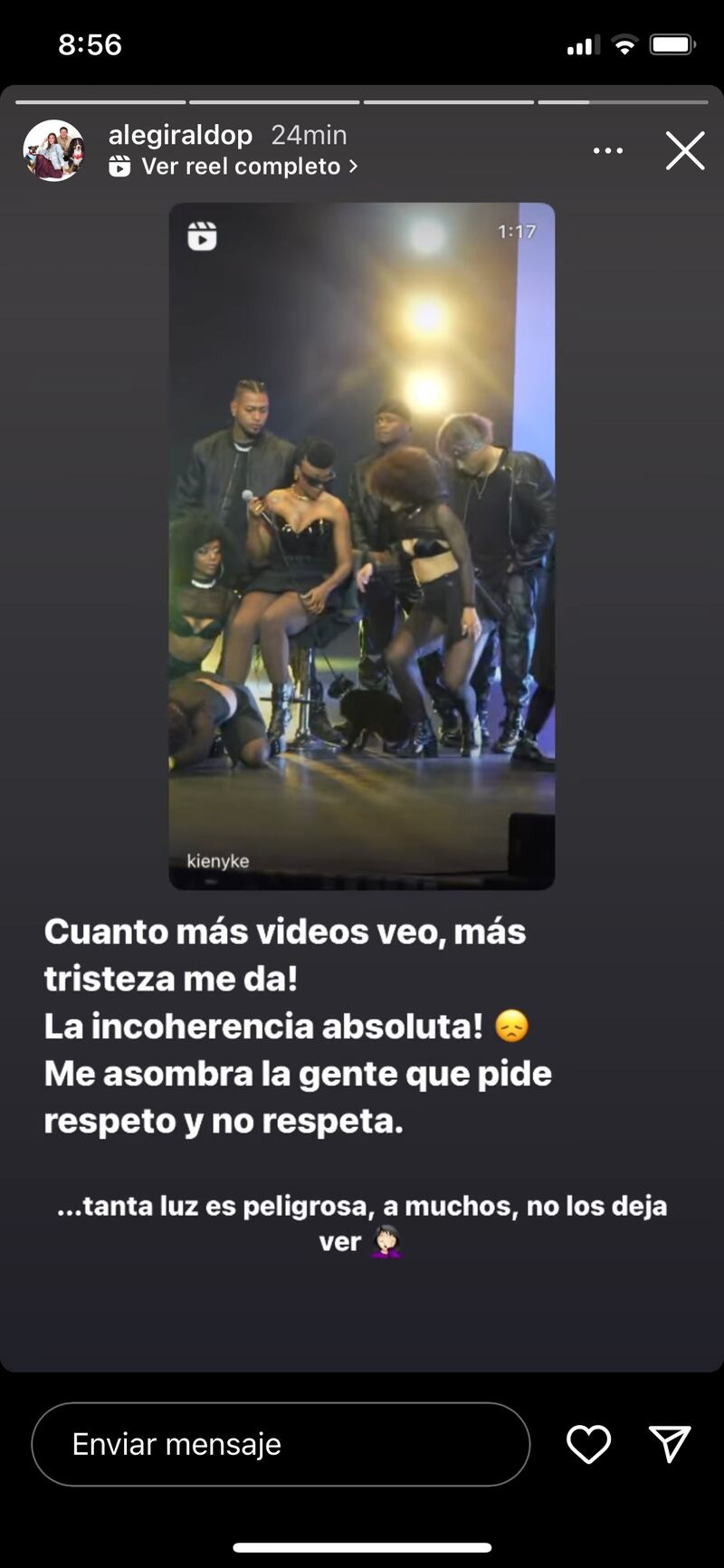 Alejandra Giraldo criticó a Goyo por llevar a un gato a su presentación