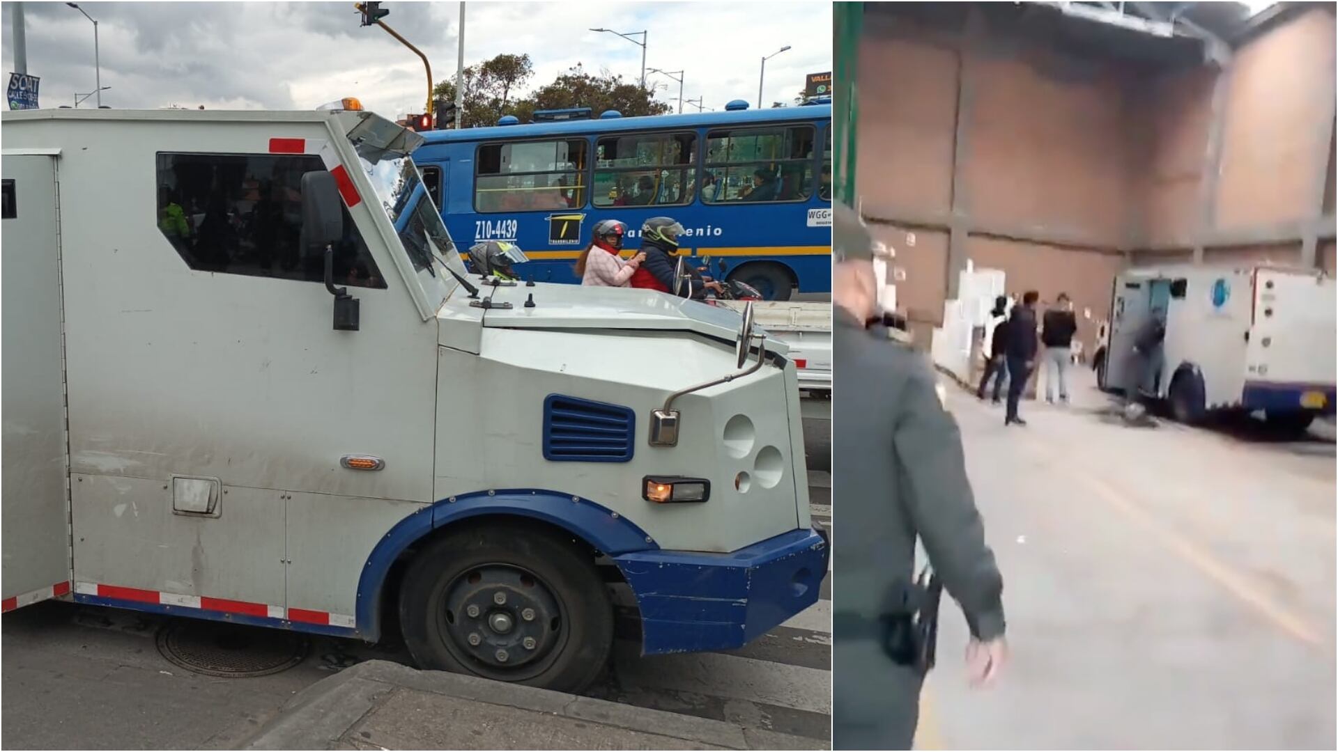 Policía de Bogotá recupera vehículo de valores robado y rescata rehenes en operativo en Mártires (Redes sociales)