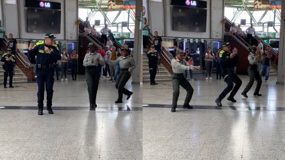 Policías bailan a ritmo de reguetón en Medellín