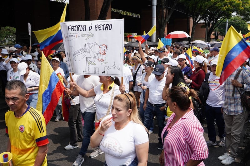 Protesta contra el gobierno de Petro en Medellín, 6 de marzo de 2024