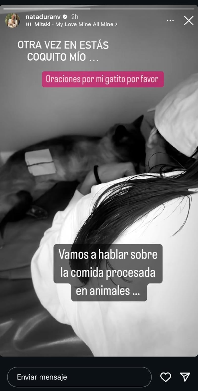 Natalia Durán pide oraciones por uno de los integrantes de su familia