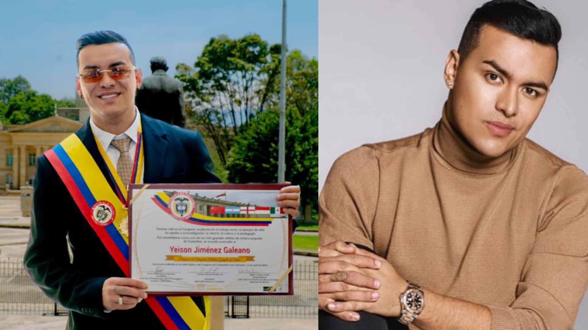 Yeison Jiménez recibió reconocimiento en el Congreso de la República