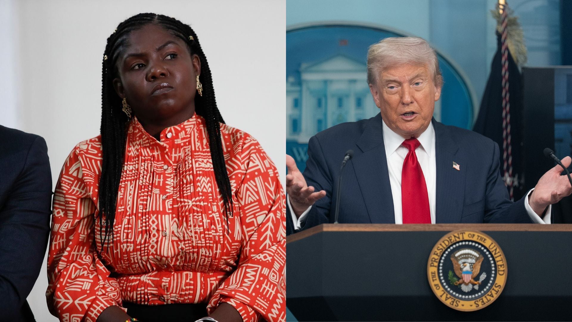 La vicepresidenta Francia Márquez y el presidente de Estados Unidos, Donald Trump