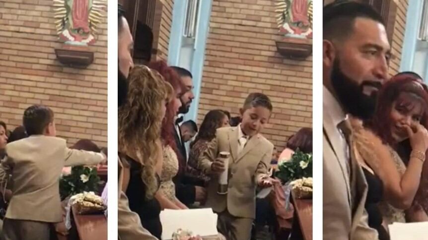 La familia contuvo las risas al ver este momento