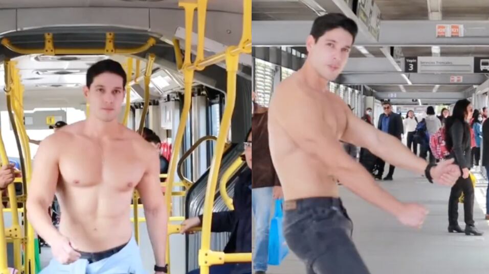 Alejandro Osorio, modelo que baila sin camisa en TransMilenio