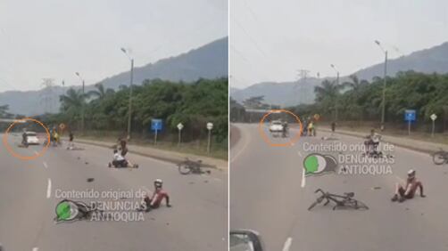 Carro escapó después de atropellar un grupo de ciclistas.