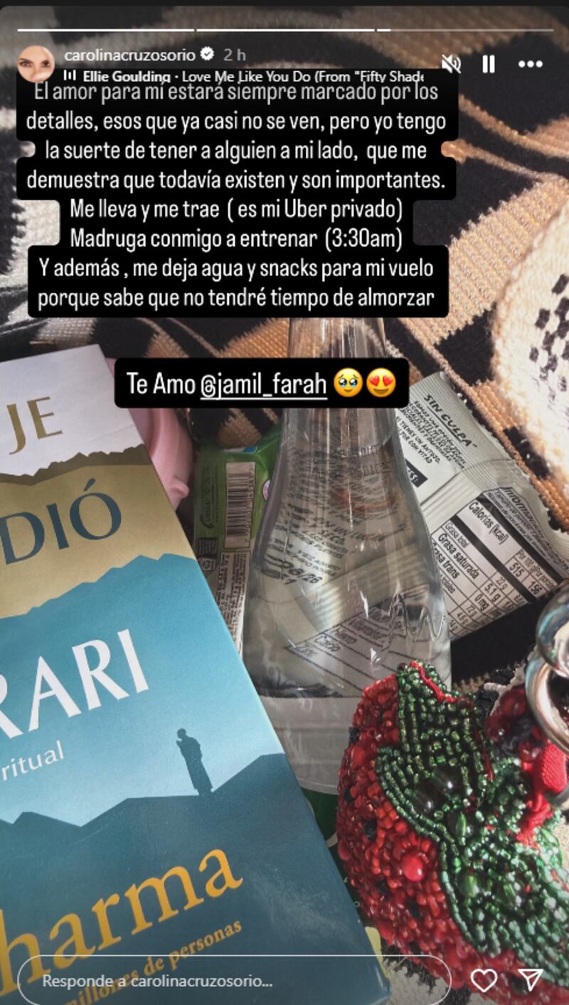 Carolina Cruz mostró los pequeños detalles con los que su novio la enamora