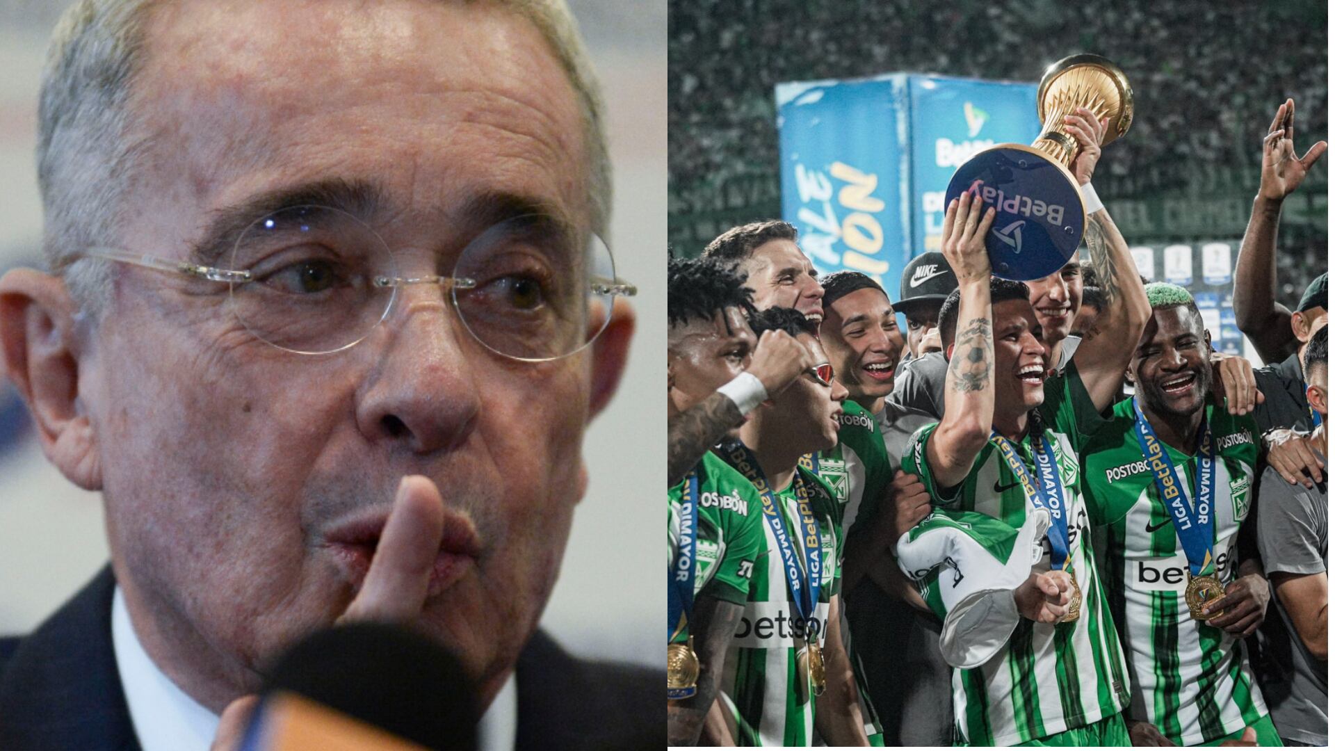 Álvaro Uribe y Nacional - Fotos: Redes sociales