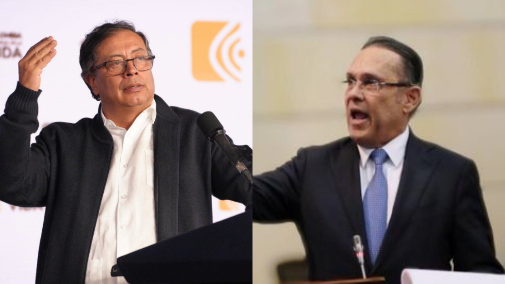 El presidente de la República, Gustavo Petro y el presidente del Senado, Efraín Cepeda.