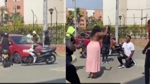 Hombre propone matrimonio en Cali fingiendo un atraco.