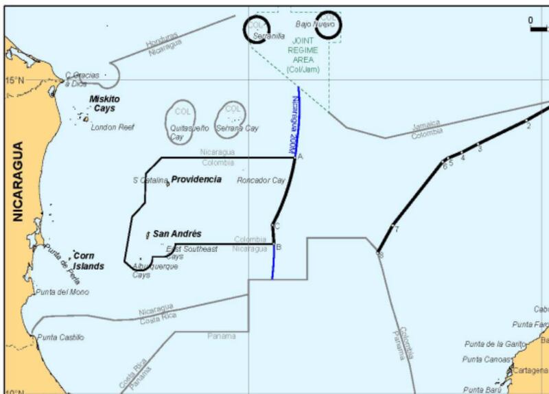 MAPA QUE MUESTRA LA DELIMITACIÓN FINAL PROPUESTA POR NICARAGUA