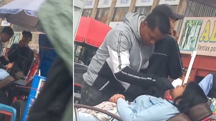 Consultorio odontológico 'callejero' en San Victorino en Bogotá.