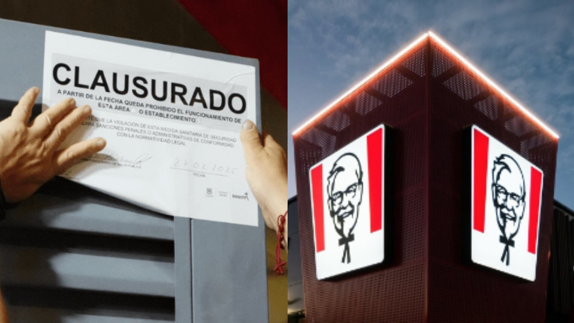 Alcaldía de San Cristóbal y la Policía de Bogotá clausuraron un establecimiento de KFC.