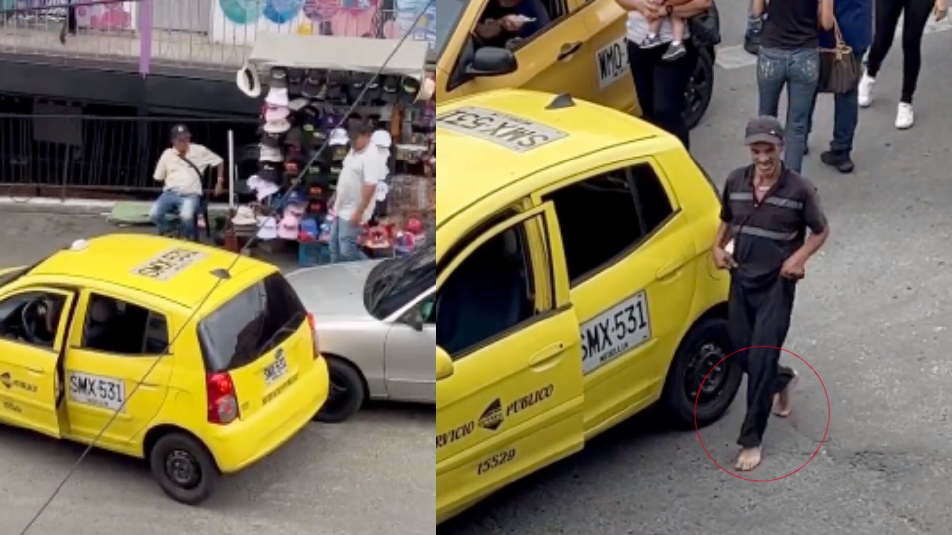 Taxista en Medellín que conducía descalzo generó inconvenientes en la Comuna 13