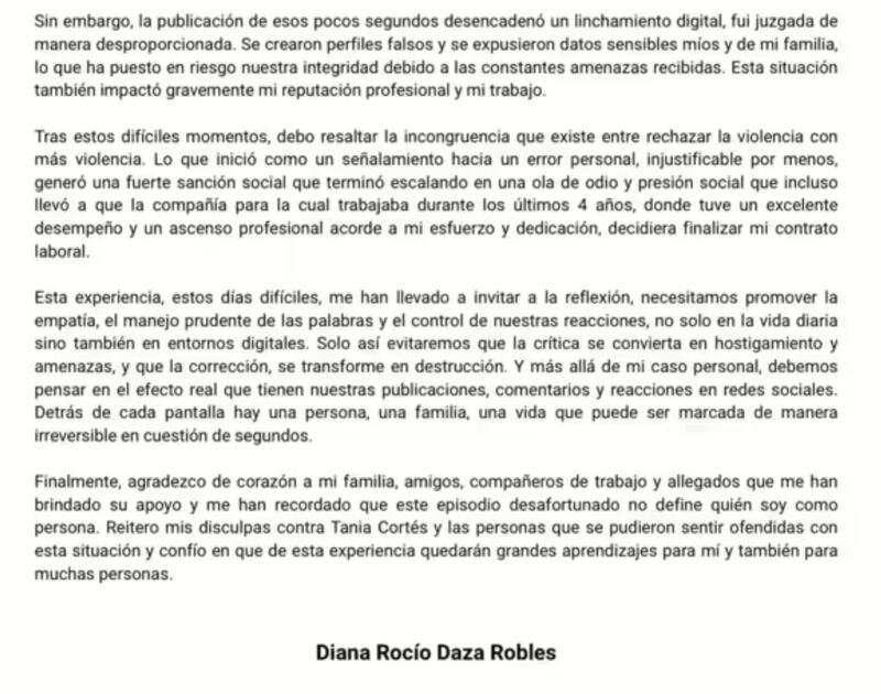 Captura de pantalla tomada de redes sociales