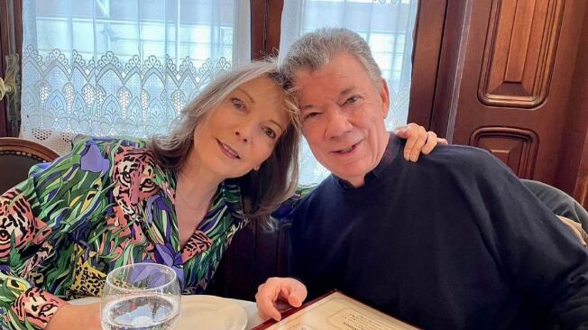 Juan Manuel Santos y esposa