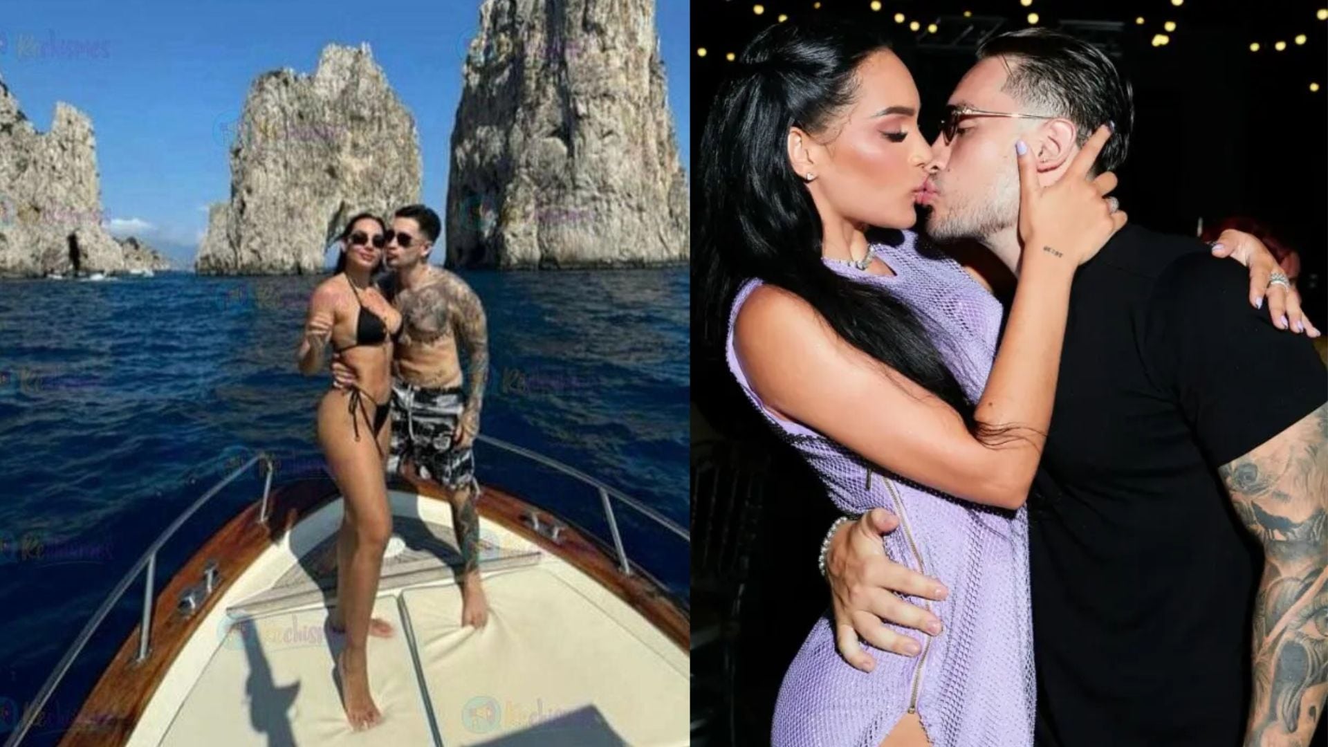 Andrea Valdiri y su pareja