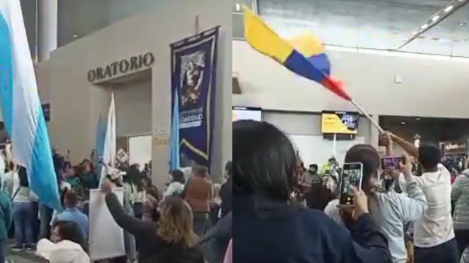 Aeropuerto El Dorado - protesta en oratorio