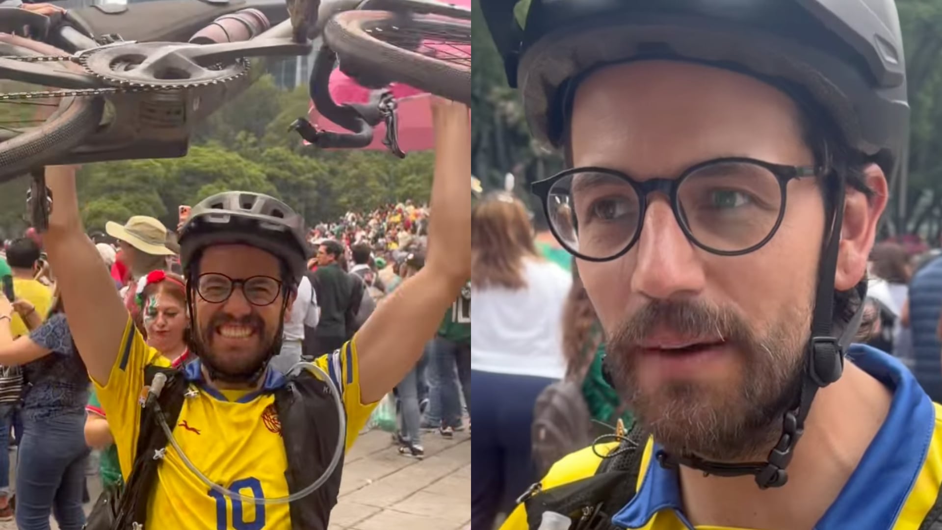 Colombiano viajó desde Bogotá a México en bicicleta para apoyar a la Selección