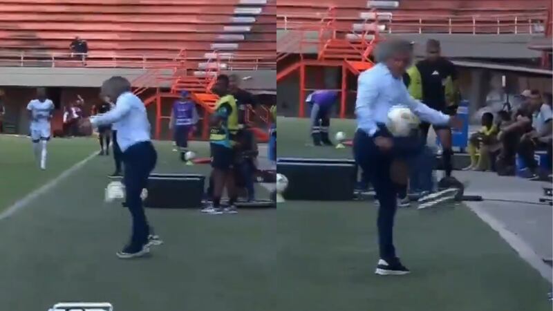 Alberto Gamero volvió a ser futbolista por unos segundos y se inventó una jugada de fantasía