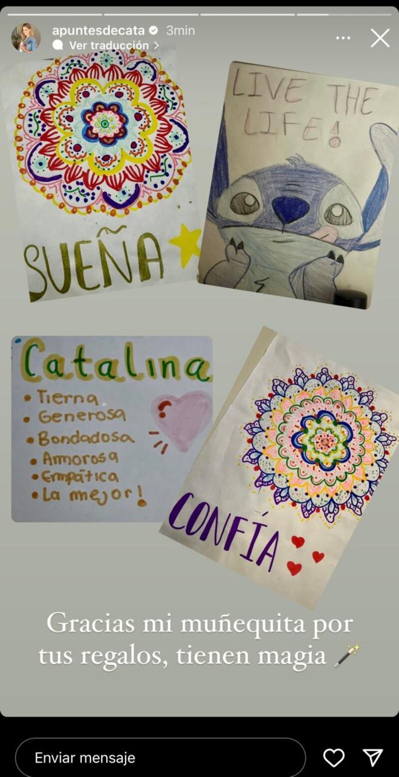 Catalina Gómez mostró el detalle que le regalo su hija, Emilia