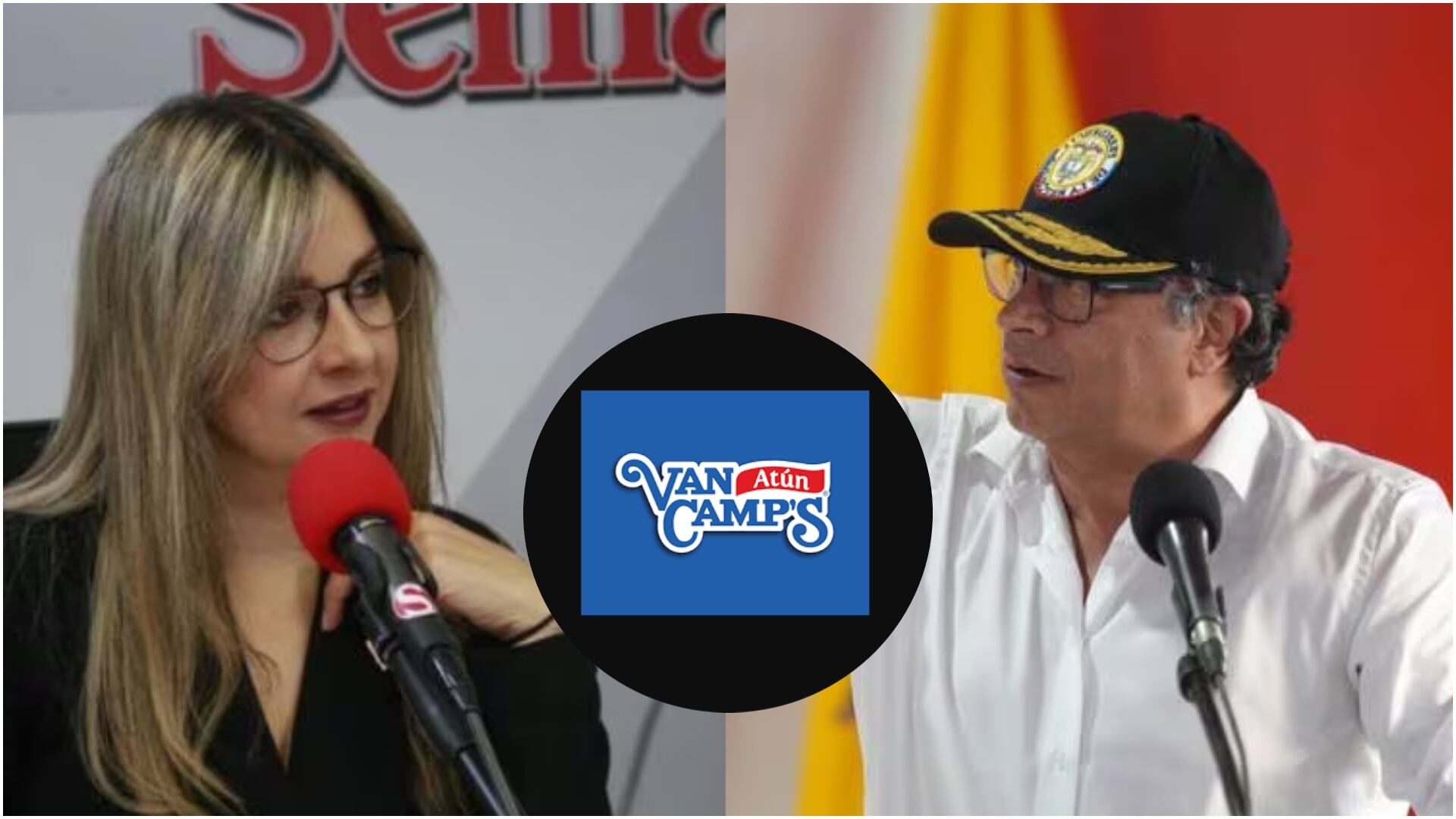 “¿Dónde está lo brutal?”: Presidente Petro contra Vicky Dávila por desestimar denuncias sobre trabajadoras con pañal en Van Camp’s (Imagen de archivo y logo de Van Camp's)