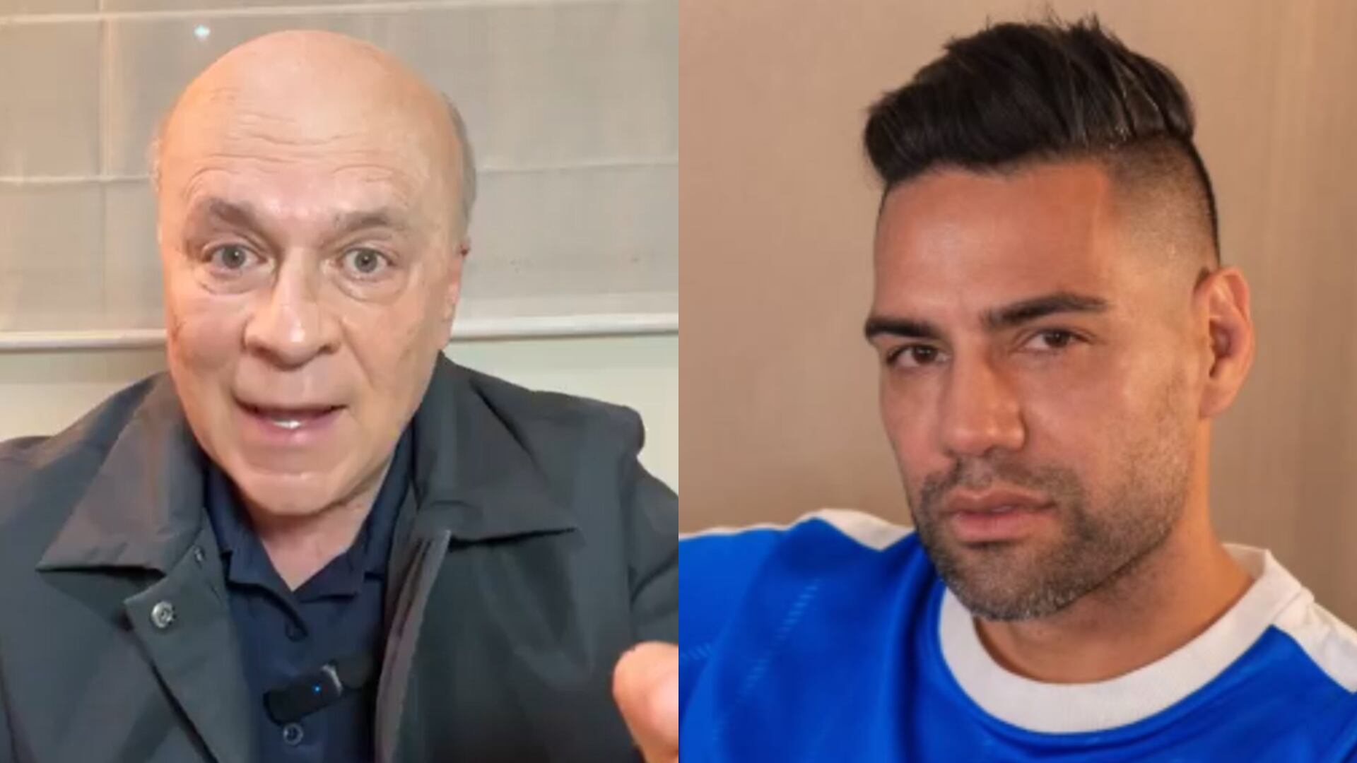 Carlos Antonio Vélez y Radamel Falcao - Fotos: Redes sociales del periodista y de Millonarios