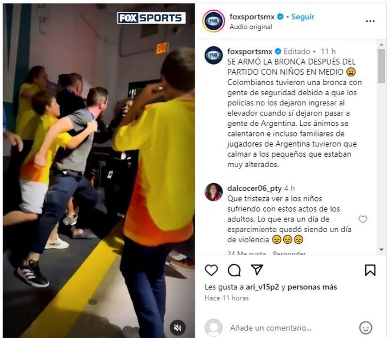 Hasta Ramón Jesurún terminó peleando en el Hard Rock Stadium en la final de la Copa América