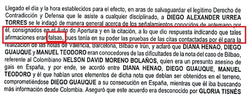 Foto informe sobre decisión de Caracol TV en inocencia del productor Diego Urréa.