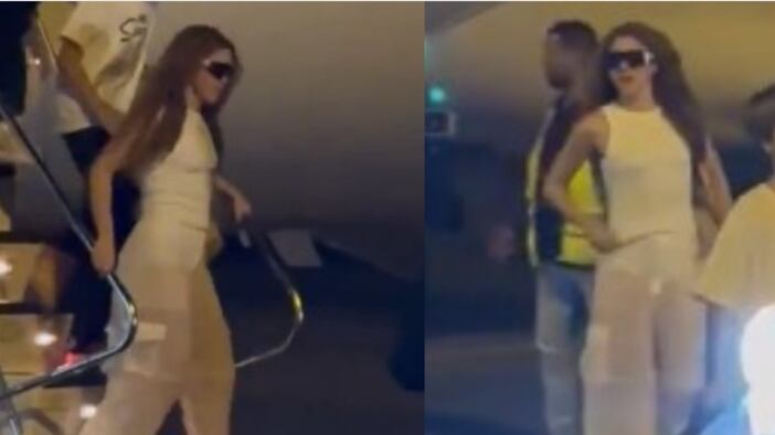 Llegada de Shakira al aeropuerto de Barranquilla para su gira en Colombia.