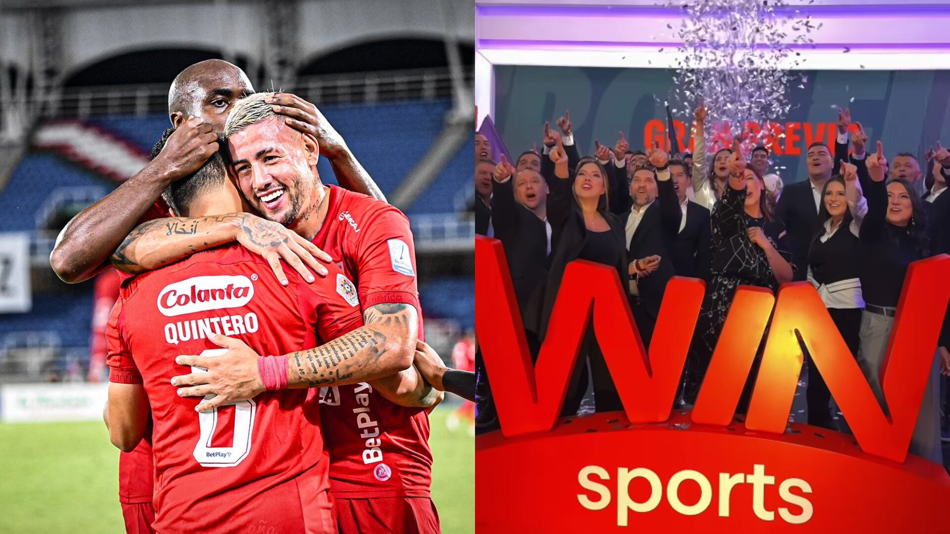 América de Cali y Win Sports - Fotos: Redes sociales del equipo y de Eduardo Luis López