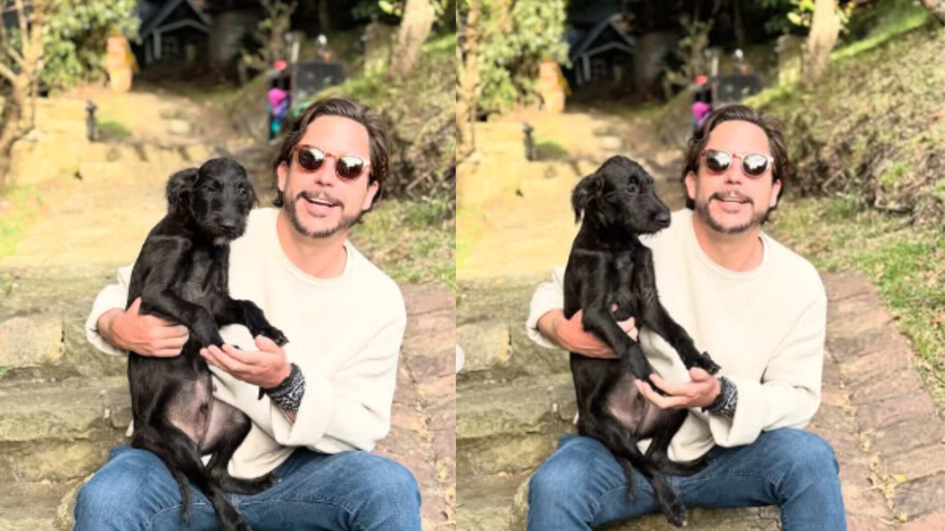 Alejandro Riaño abrió las puertas de su hogar para perrito que era usado como carnada para tiburones