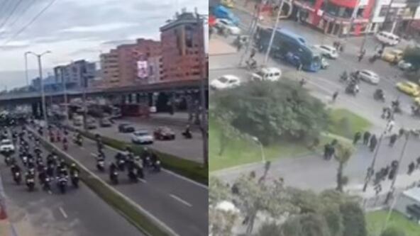 Fotos Bloqueos de moteros en Bogotá por Halloween.