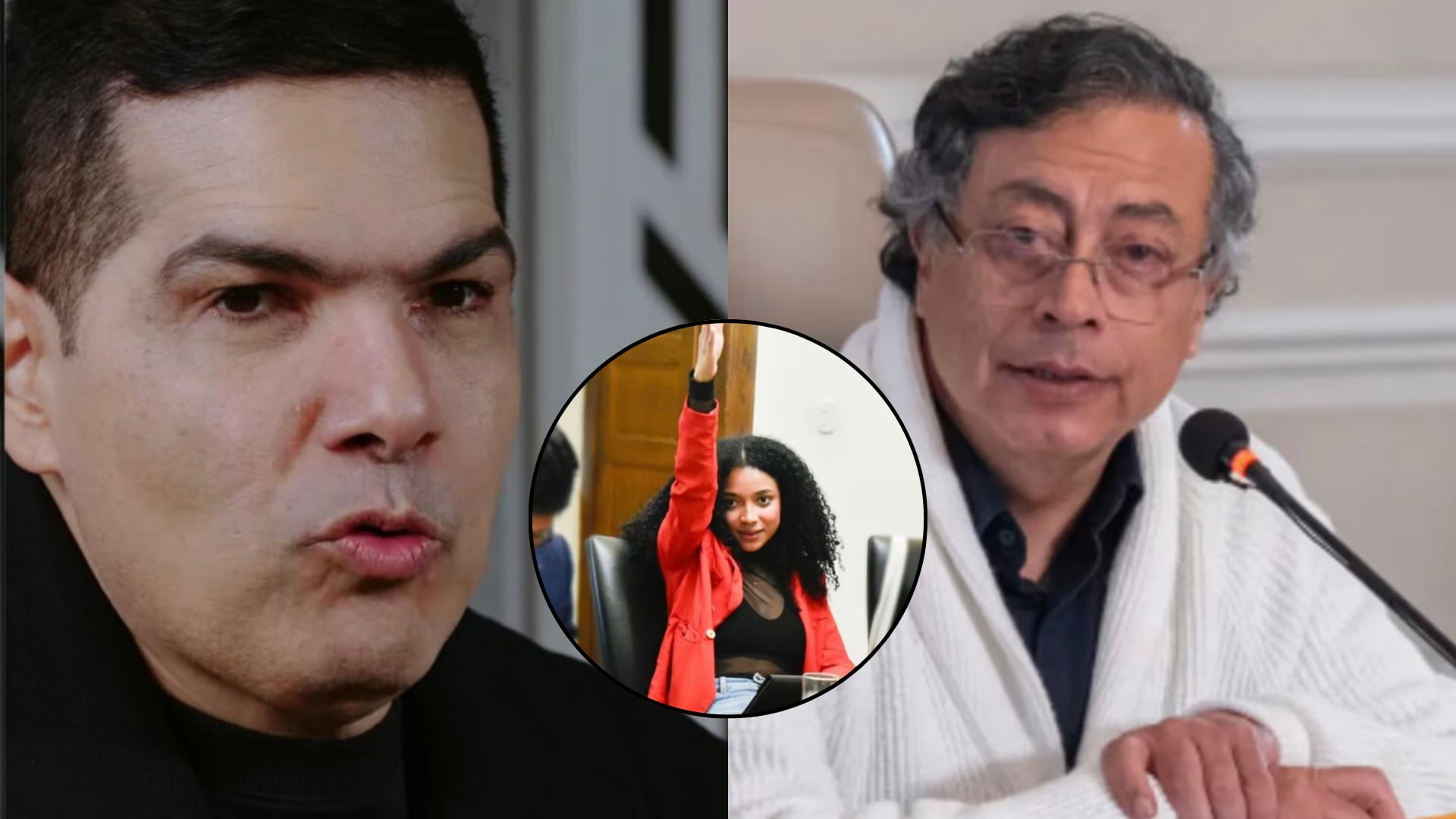 Peter Manjarres, Juliana Guerrero y Gustavo Petro