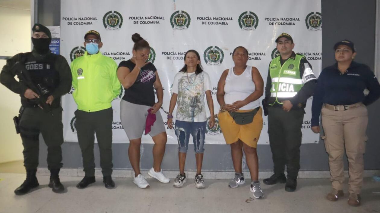 Mujeres capturadas en Barranquilla.
