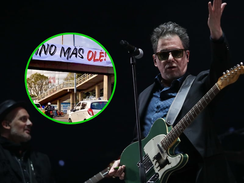 “No más olé”: a Andrés Calamaro lo recibieron en Bogotá con mensaje antitaurino y el cantante no lo pasó por alto