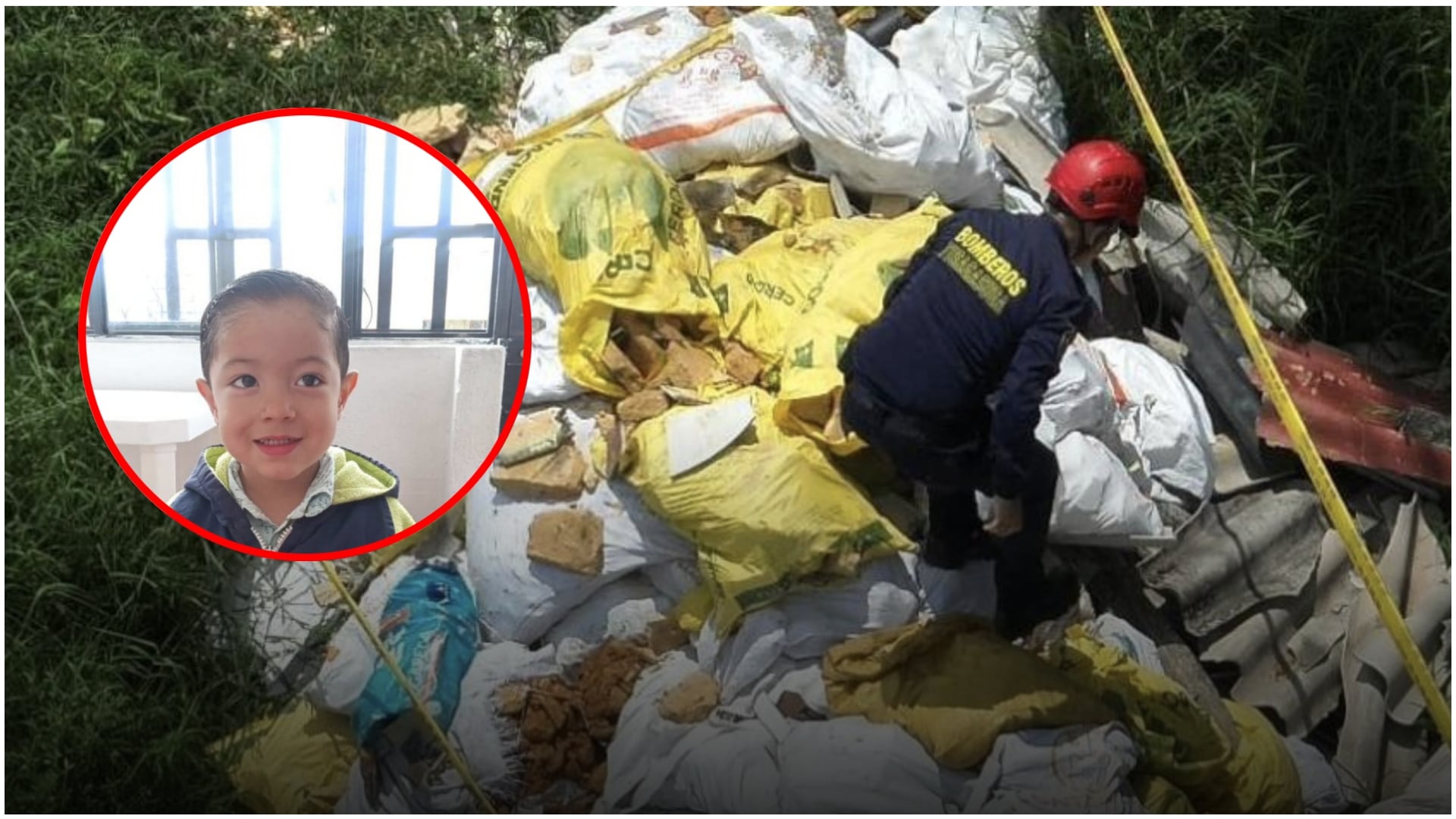 Padrastro de Jerónimo Angulo es sospechoso de la muerte del menor (imagen de Jerónimo y de los bomberos)