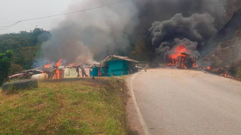Explosión de camión de gas en vía Guatapé- San Rafael deja 12 heridos.