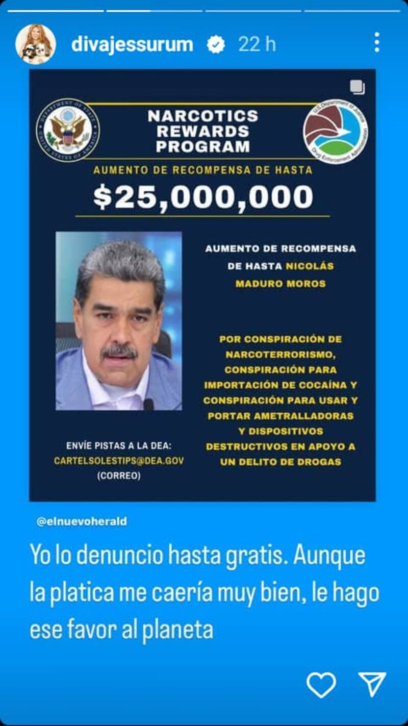 Nicolás Maduro es buscado por las autoridades estadounidenses por narcotráfico.
