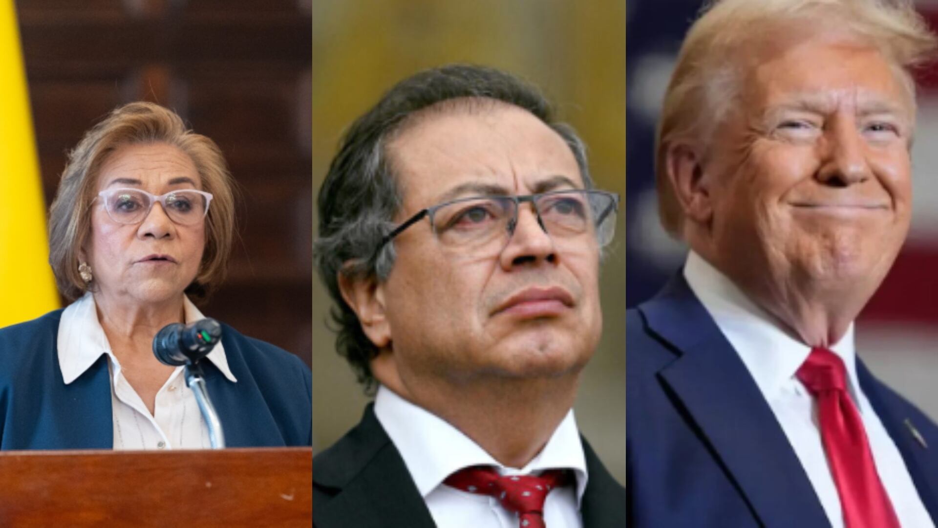 Canciller Yolanda Villavicencio, Gustavo Petro y Donald Trump.