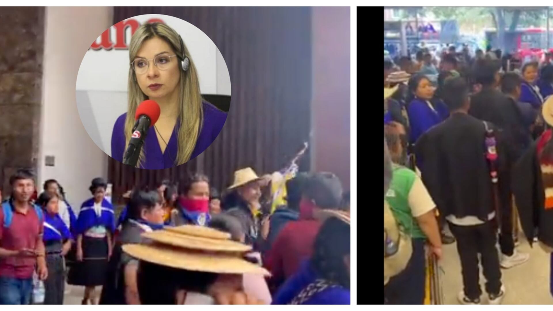 Minga indígena en las instalaciones de Semana (Redes sociales Vicky Dávila)