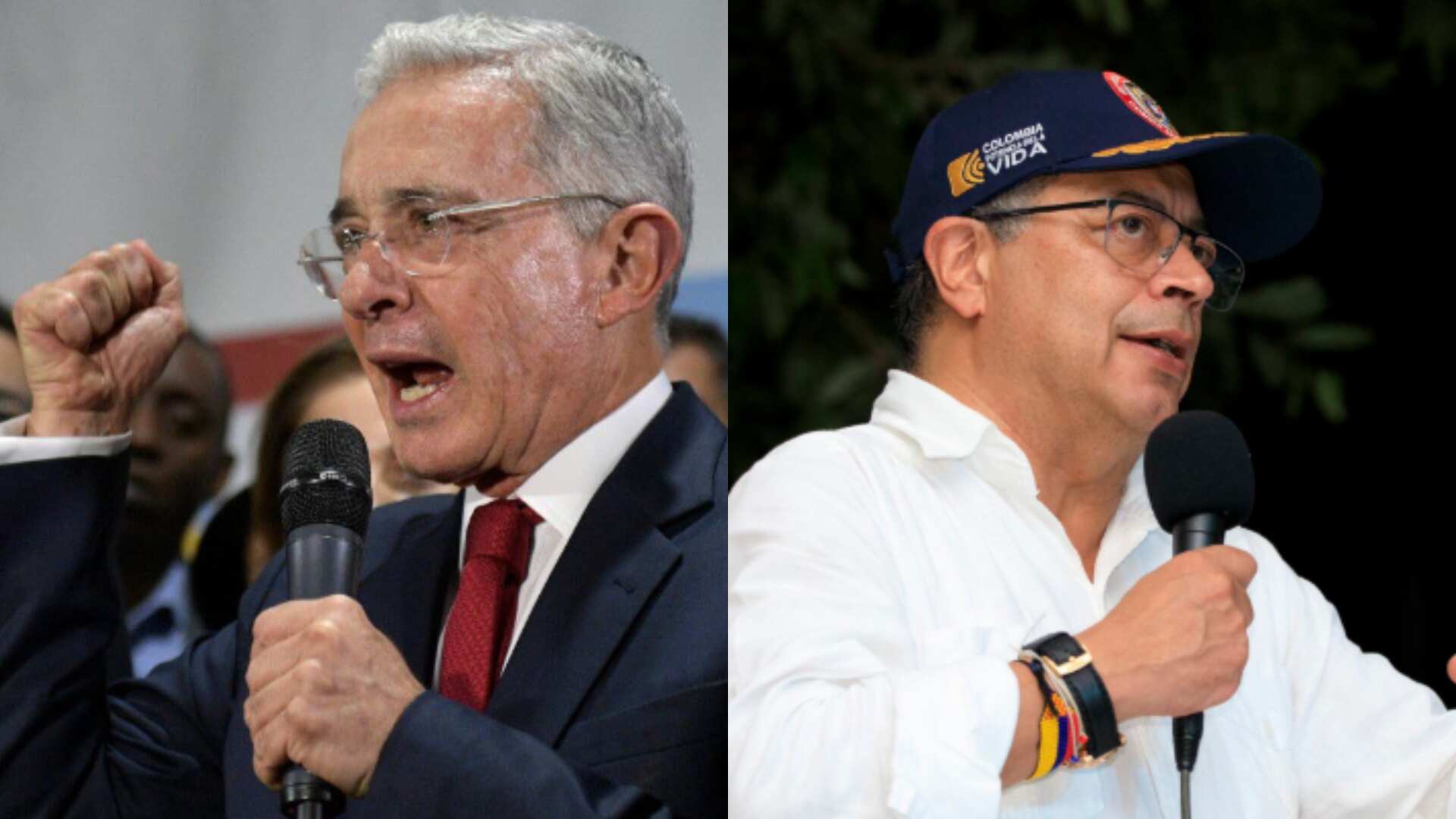 El expresidente Álvaro Uribe y el presidente Gustavo Petro.