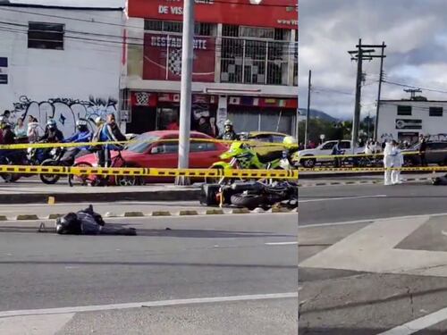 Lamentable: fatal accidente de tránsito en Bogotá entre una moto y un ciclista deja a las dos personas muertas