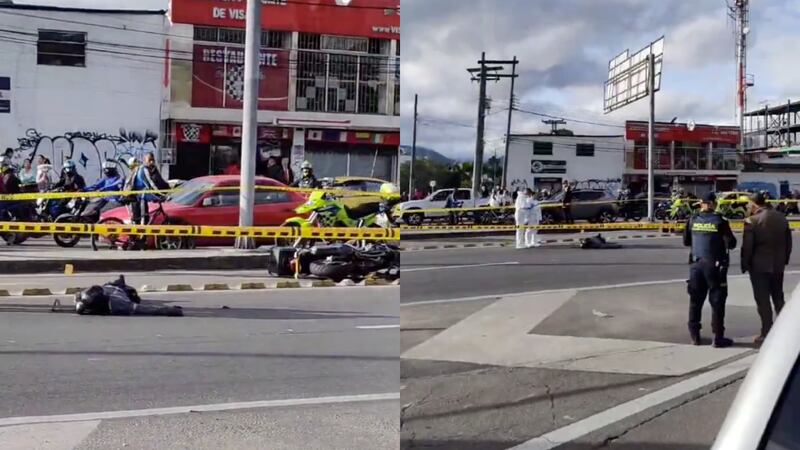 Lamentable: fatal accidente de tránsito en Bogotá entre una moto y un ciclista deja a las dos personas muertas