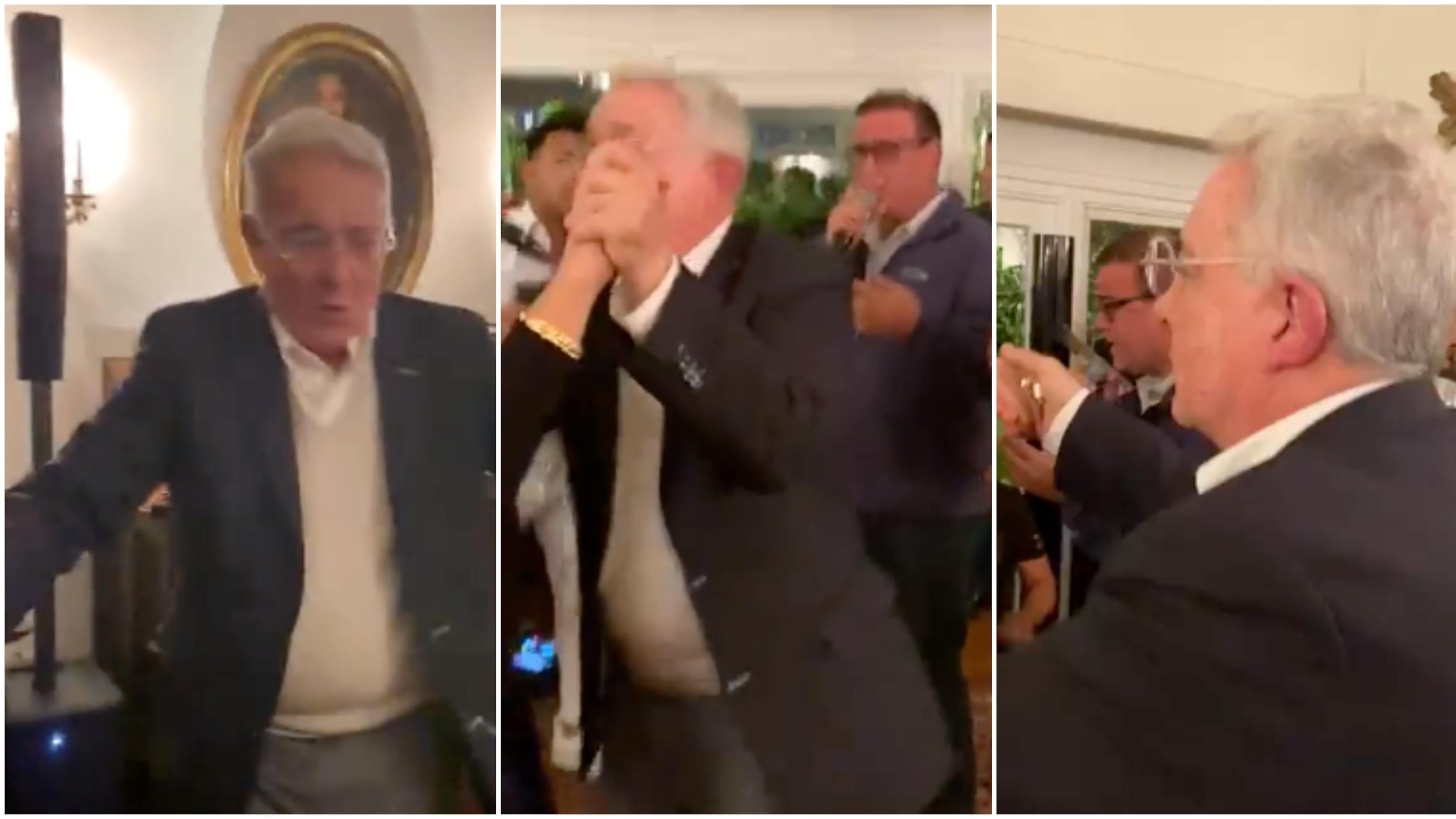 El expresidente Álvaro Uribe se dejó grabar bailando en una parranda vallenata.