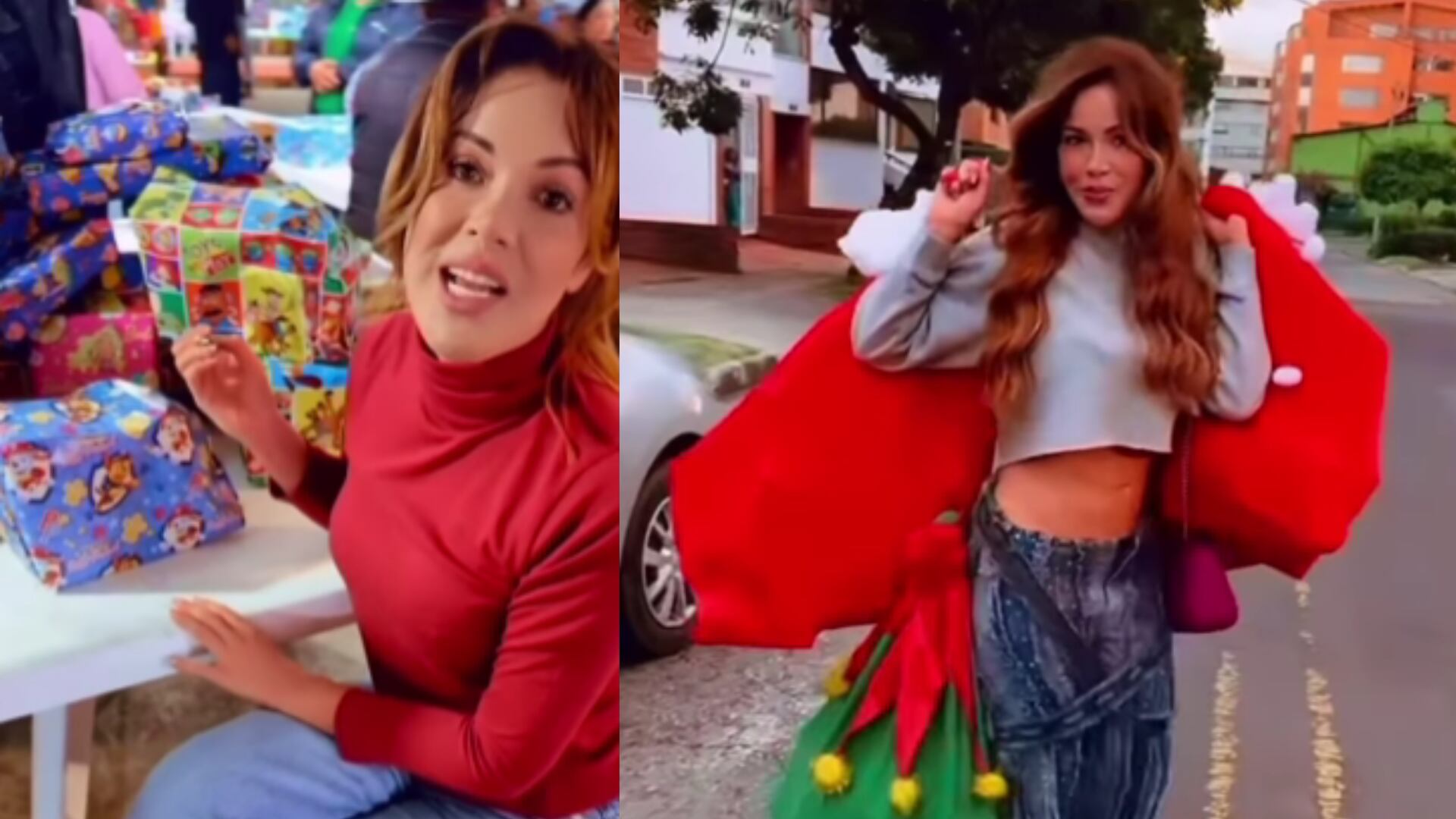 Nataly Umaña le alegró la Navidad a decenas de niños y habitantes de calle