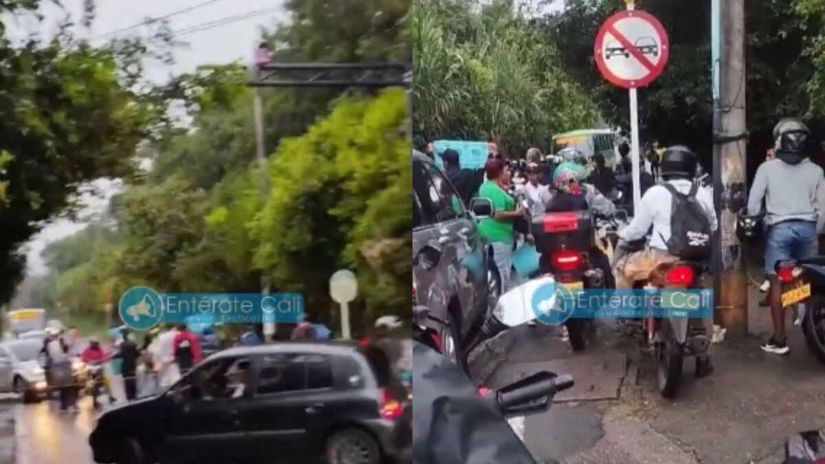 Se registró congestión vial por manifestaciones en Cali.