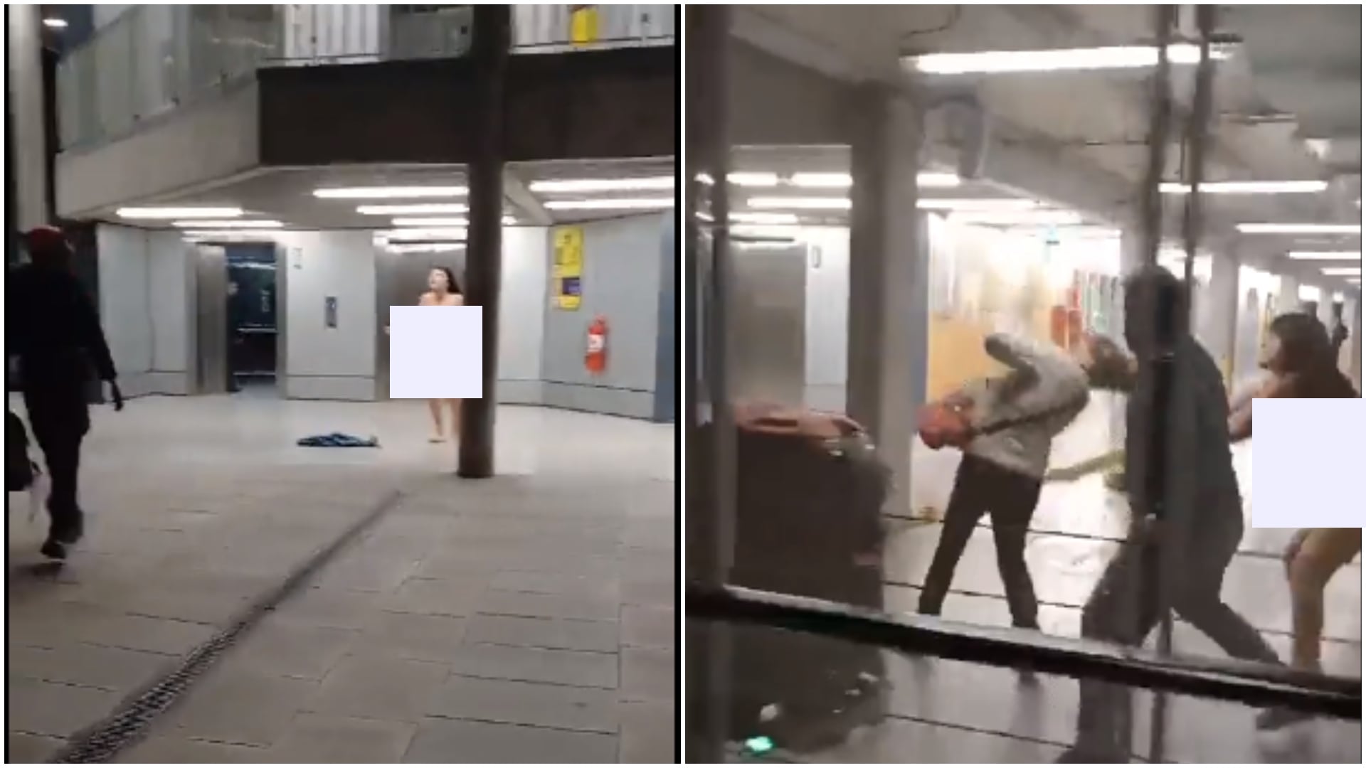 Mujer se desnudó en un aeropuerto y comenzó a agredir a los pasajeros, habría consumido hongos alucinógenos (Redes sociales)