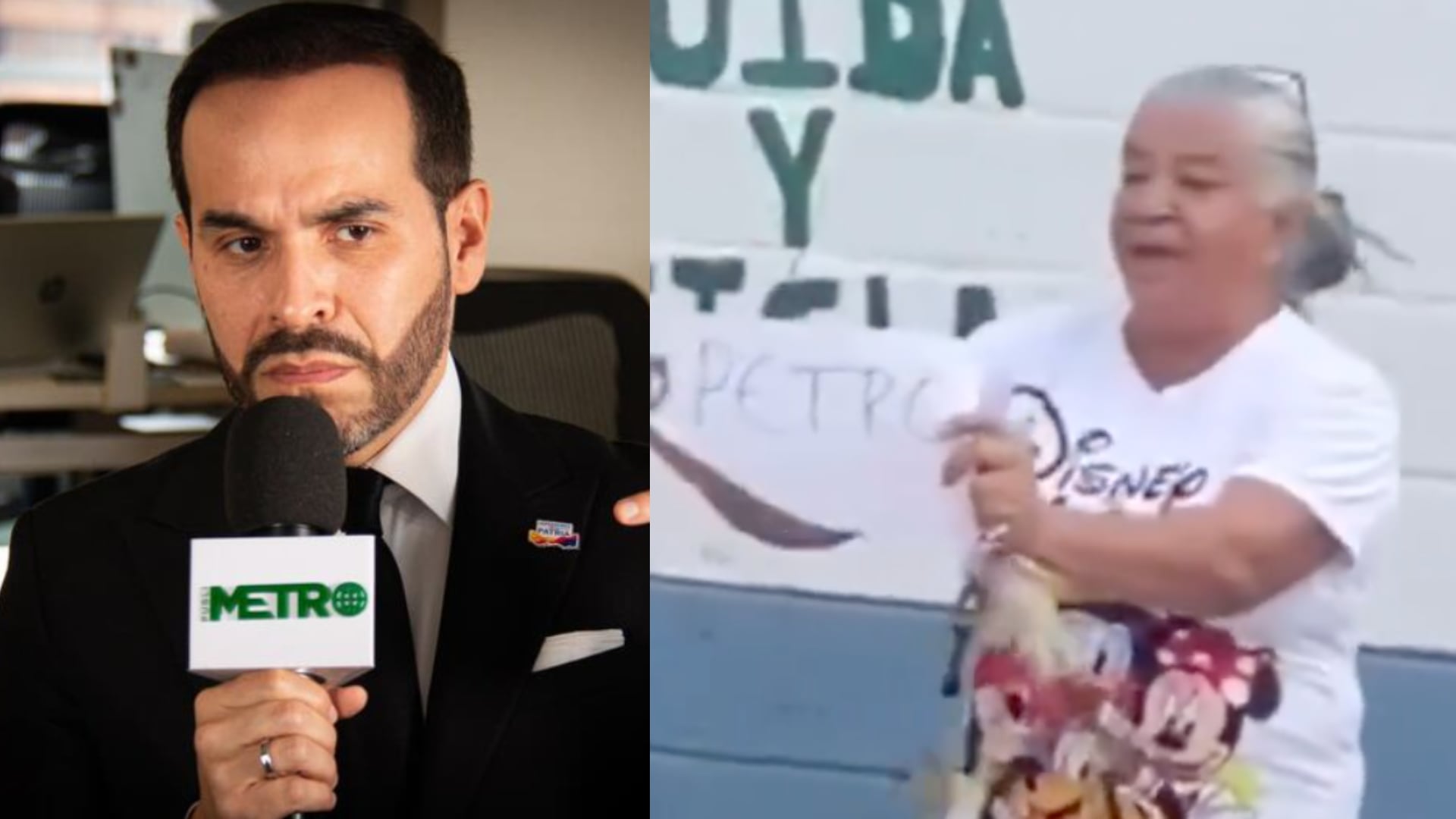Petrista desafió a De la Espriella con cartel en medio de caravana