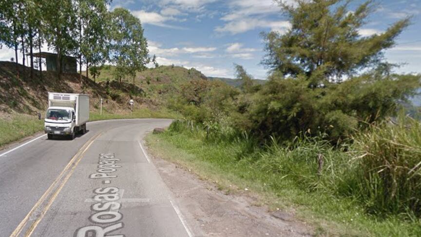 Vía entre Rosas Cauca y Popayán